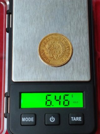 Napoli 20 Lire 1813 Oro Regno Due Sicilie Rara.