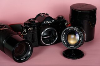 Cámara Canon A-1 + Objetivo FD 50mm 1:1.4 S.S.C