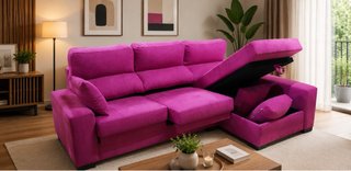 Sofá Chaise Longue Rosa