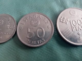 Lote 3 Monedas España Mundial 82