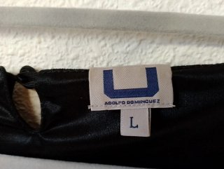 Blusa negra Adolfo Domínguez tablas T. L