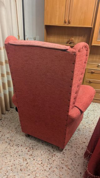 2 Sillones de tela rojo y negro