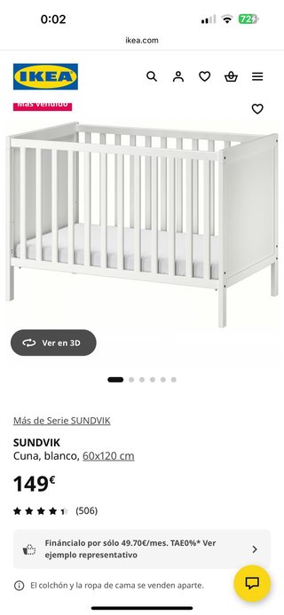 Cuna y cambiador IKEA