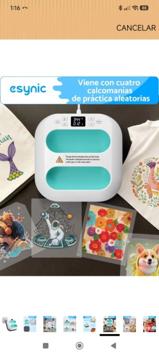 OFERTAaa Plancha de Sublimación  Camisetas,mochila