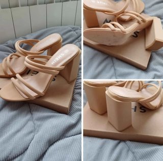Sandalias SHEIN Beige Tacón Bloque
