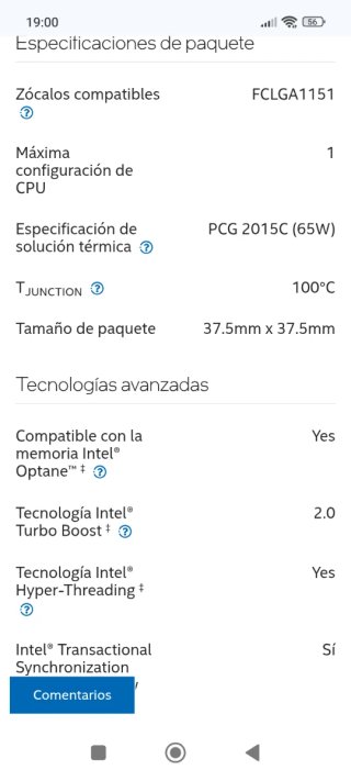 CPU Intel Core i7-8700 3.20GHz