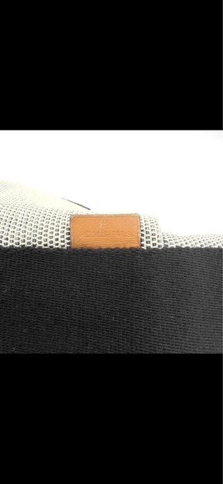Borsa Hermes in tela grigio/grezza combinata con nero