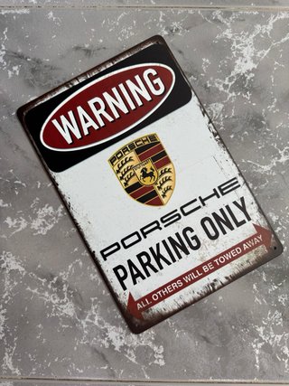 Cartel chapa metalica Porsche Parking Only