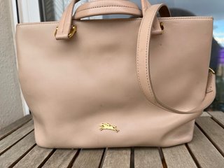 Bolso Longchamp Beige y Dorado