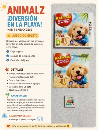 Juego Animalz: Diversión en la Playa Nintendo 3DS