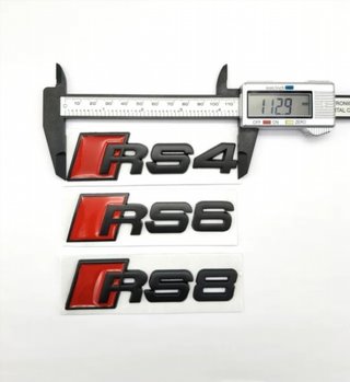 EMBLEMA LOGO TRASERO AUDI RS6 NEGRO MATE