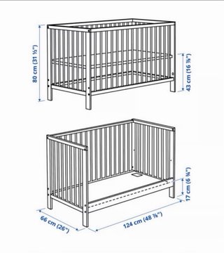 Cuna Ikea Blanca con Colchón y Protectores