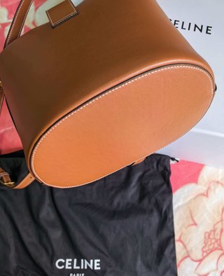 Bolso Cubo Piel Marrón Celine