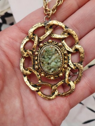 Collana vintage donna oro con pendente