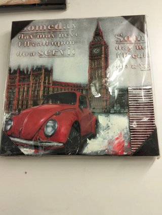 Quadro tela macchina rossa e Big Ben
