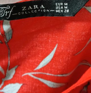 Zara Blusa Estiva Maniche Pipistrello Rossa