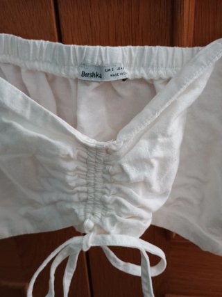 Top Bershka Boho Chic Blanco S