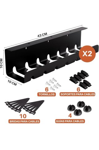 Organizador Cables Escritorio Acero (Set 2)