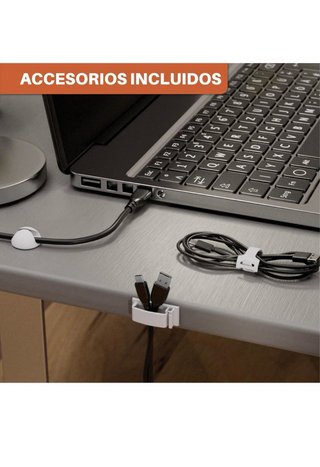 Organizador Cables Escritorio Acero (Set 2)