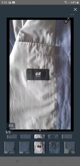 Americana H&M Azul Caballero