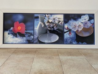 Cuadro Decorativo Triptico Flores y Nieve