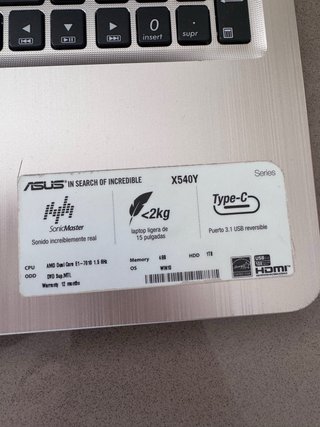 Portátil Asus Plata