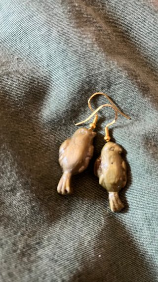 Pendientes Pajarito Dorado Estilo Egipcio