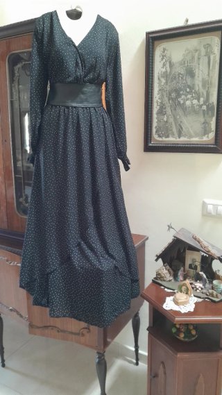 Vestito lungo fantasia pois poliestere