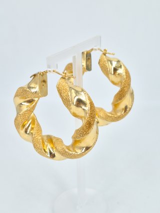049-04-00323 Pendientes Aros Oro Amarillo 18K