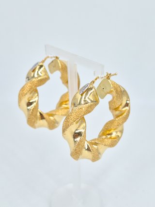 049-04-00323 Pendientes Aros Oro Amarillo 18K