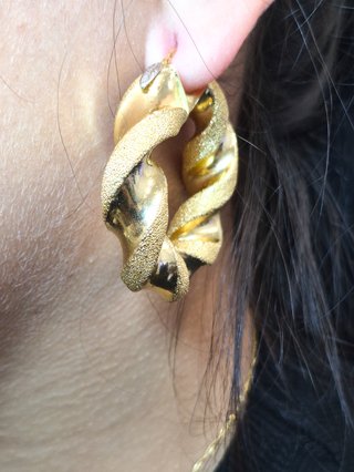 049-04-00323 Pendientes Aros Oro Amarillo 18K