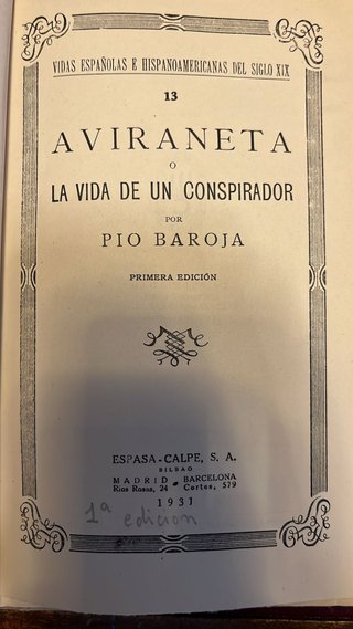 AVIRANETA - Pio BAROJA