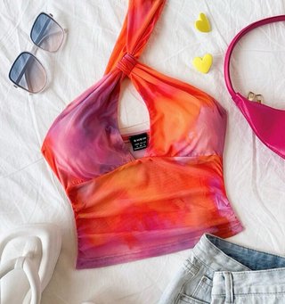 Top Tie-Dye naranja y rosa