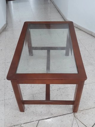 Mesa de centro madera y cristal