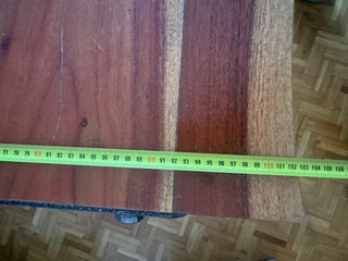 Mesa de comedor de madera maciza y metal