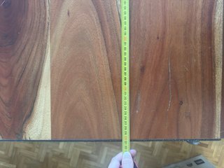Mesa de comedor de madera maciza y metal