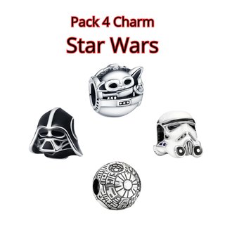 Pack 4 Charms Star Wars Plata Darth Vader
