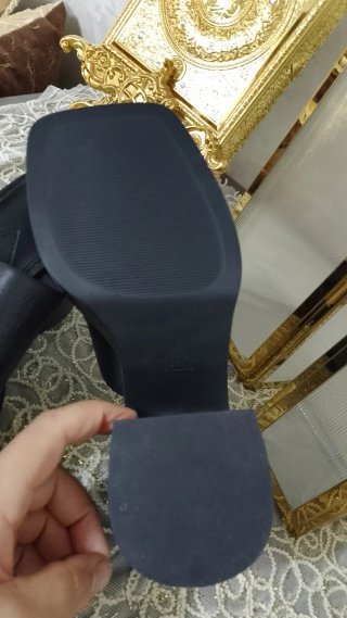 Sandalias ZARA plataforma tacón negro T.38