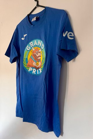 Camiseta Joma Grand Prix Azul y amarilla.