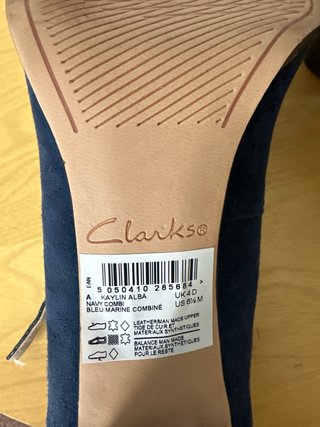Zapatos de salón azul piel tacón alto