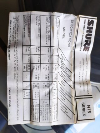 Shure N75-C aguja nueva original