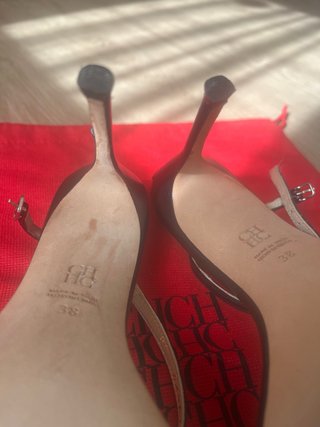 Sandalias Carolina Herrera Piel Negra Talla 38
