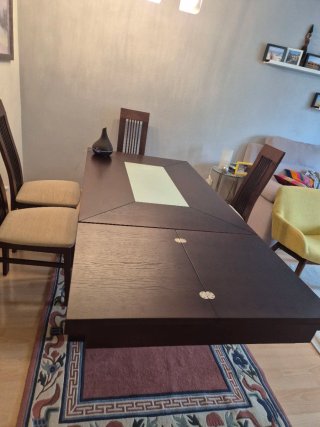 Mesa Comedor Extensible y 4 Sillas Madera