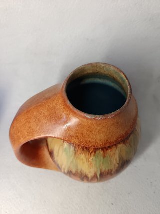 Vaso Ceramica Marrone e Verde