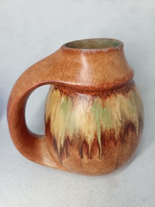Vaso Ceramica Marrone e Verde