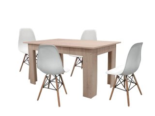 CONJUNTO COMEDOR NORDICO MESA + 4 SILLAS SALON