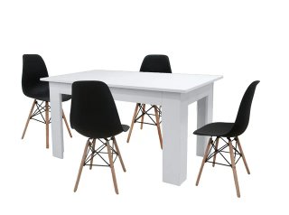 CONJUNTO COMEDOR NORDICO MESA + 4 SILLAS SALON