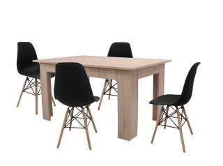 CONJUNTO COMEDOR NORDICO MESA + 4 SILLAS SALON