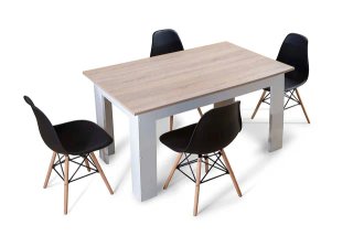 CONJUNTO COMEDOR NORDICO MESA + 4 SILLAS SALON