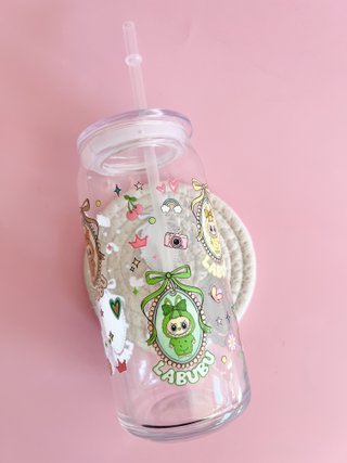 Vaso cristal diseño Labubu